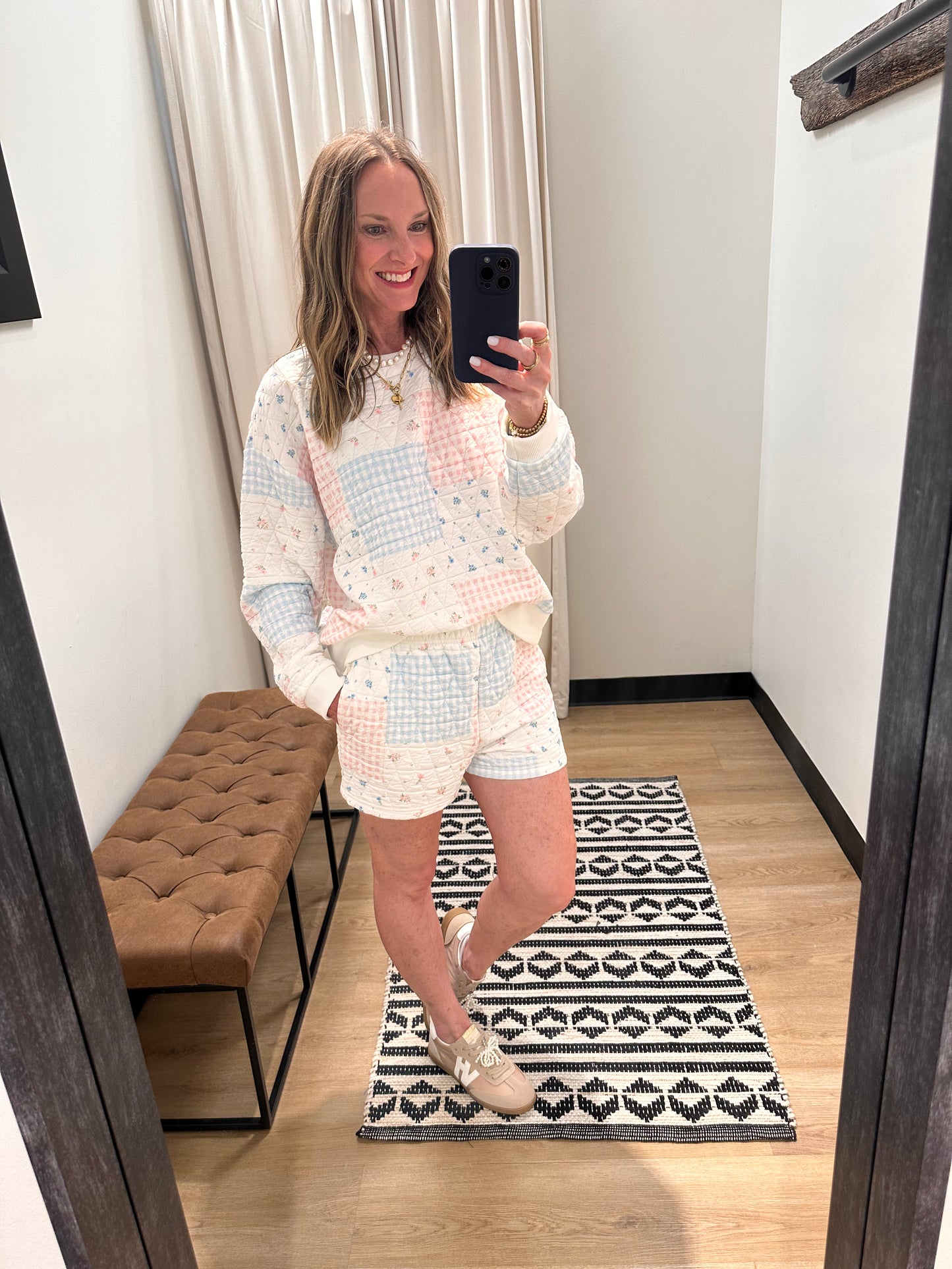 Pastel Patchwork Quilted Short