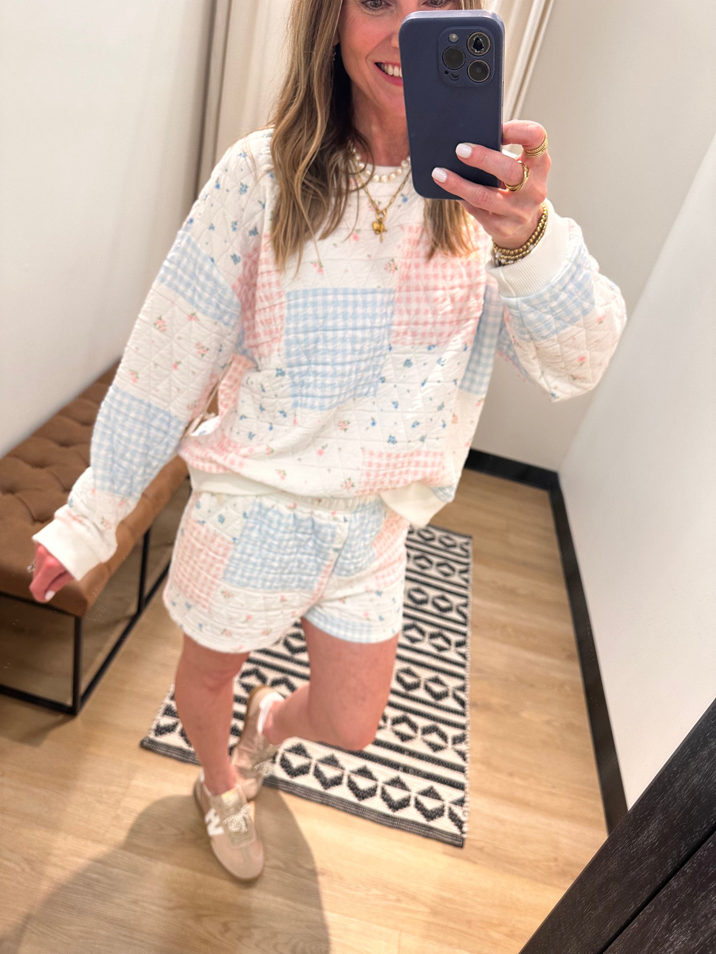 Pastel Patchwork Quilted Short