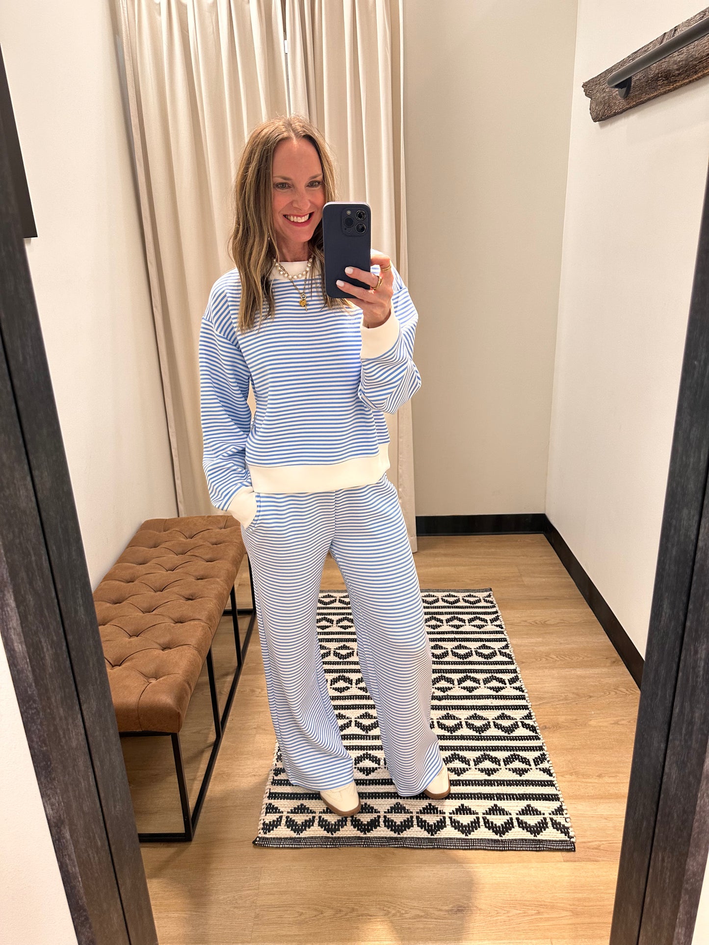 Masie Cloud Fleece Top- Blue