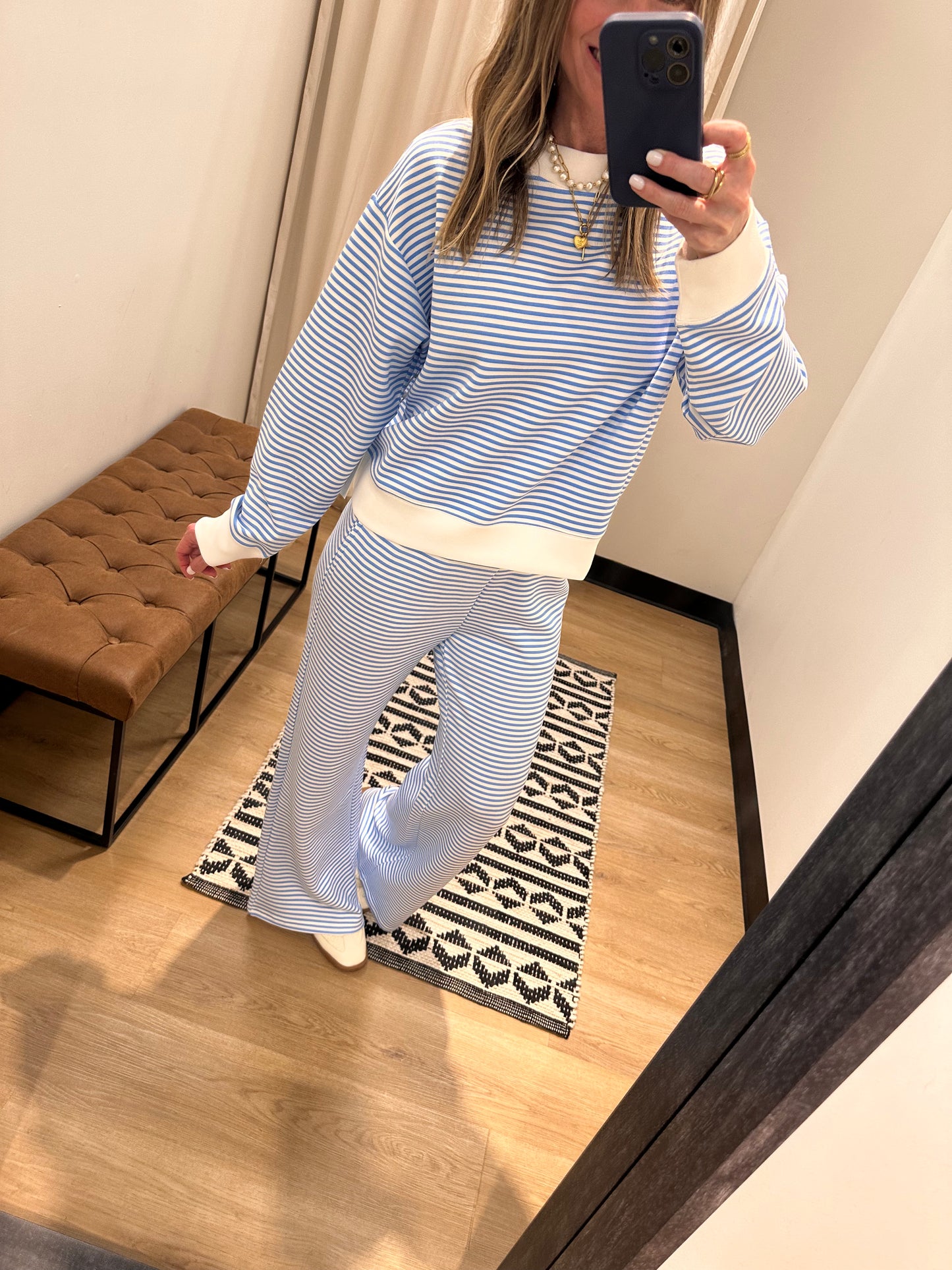 Masie Cloud Fleece Top- Blue