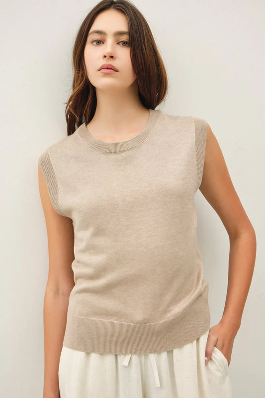Mona Sleeveless Top- Mocha