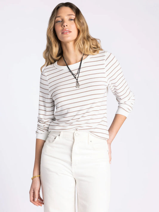 Stacy Top- Ivory Light Brown