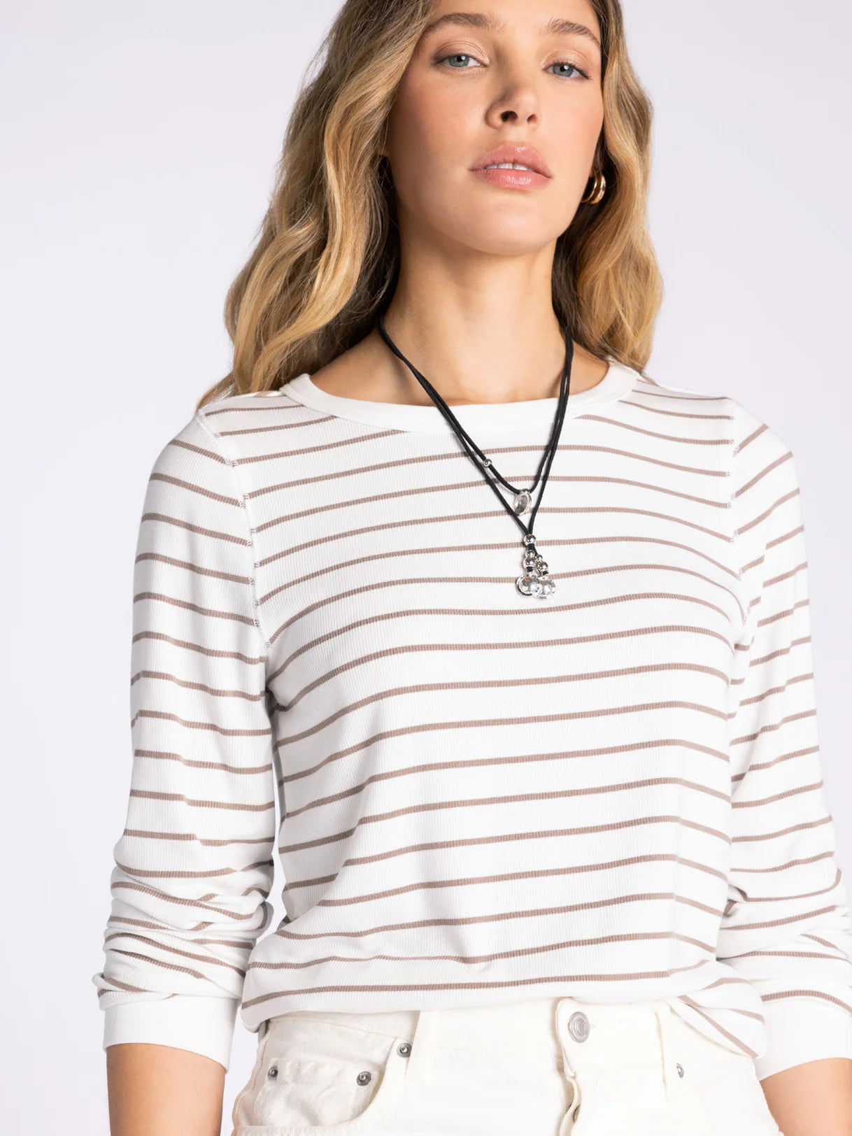 Stacy Top- Ivory Light Brown