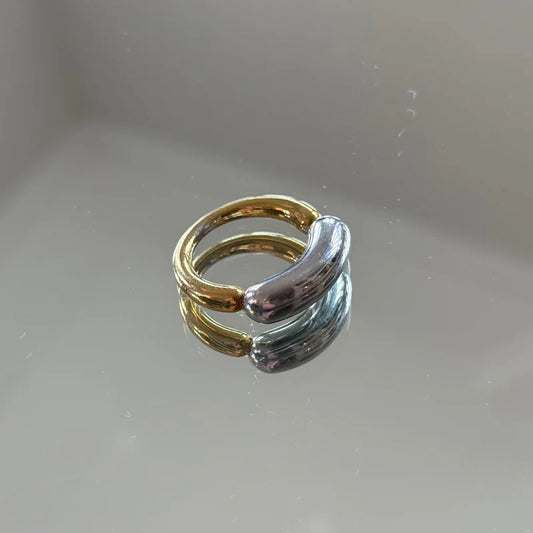 Two-Toned Tube Ring- sz 7