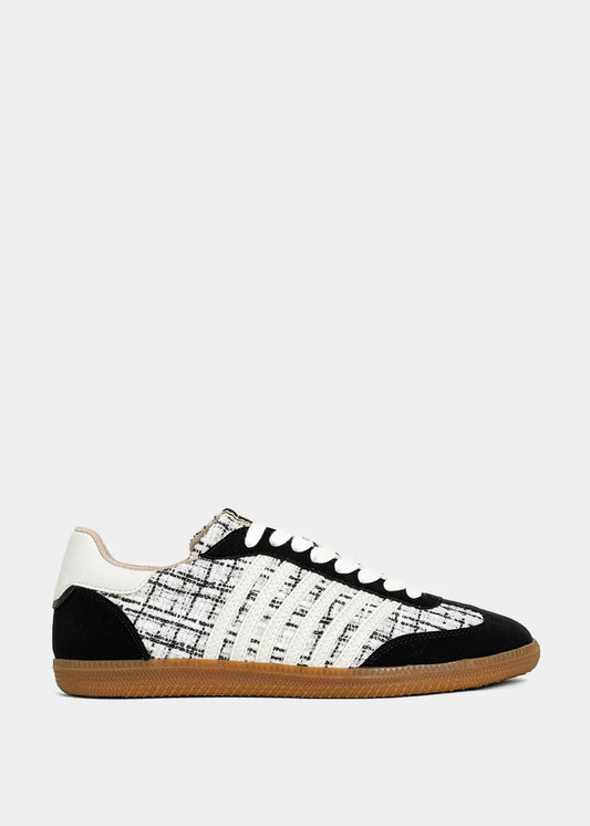 Stevie Sneaker- Black/White Plaid
