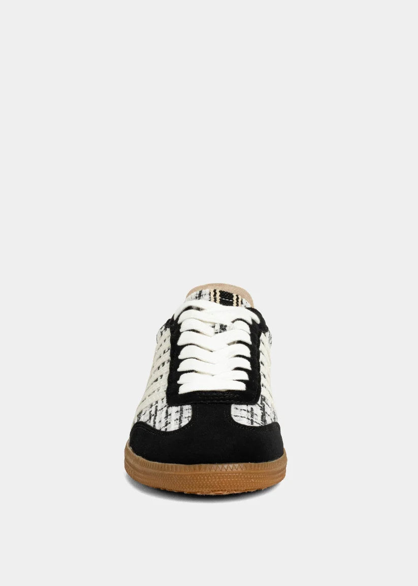 Stevie Sneaker- Black/White Plaid