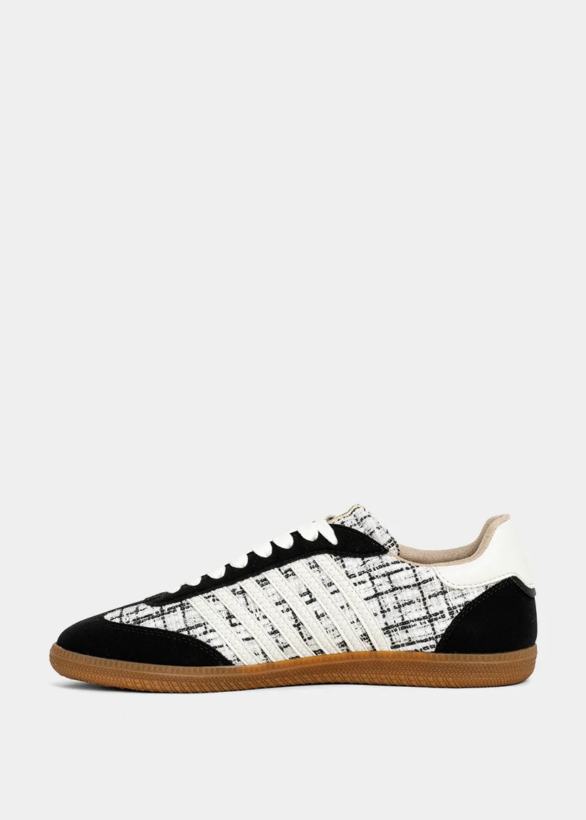 Stevie Sneaker- Black/White Plaid