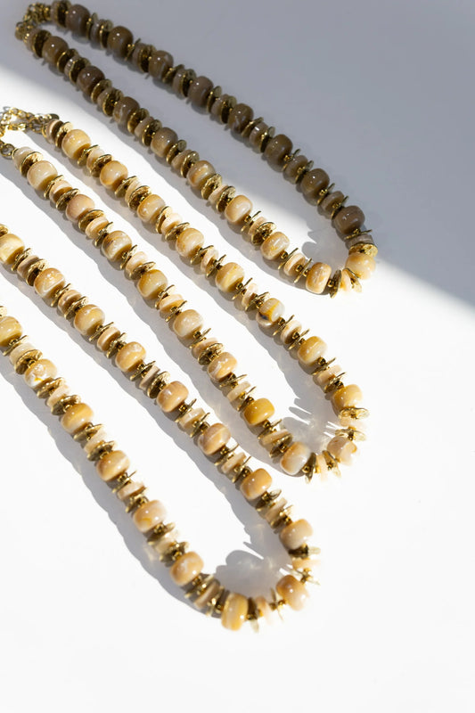 Ozark Beaded Necklace- Brown