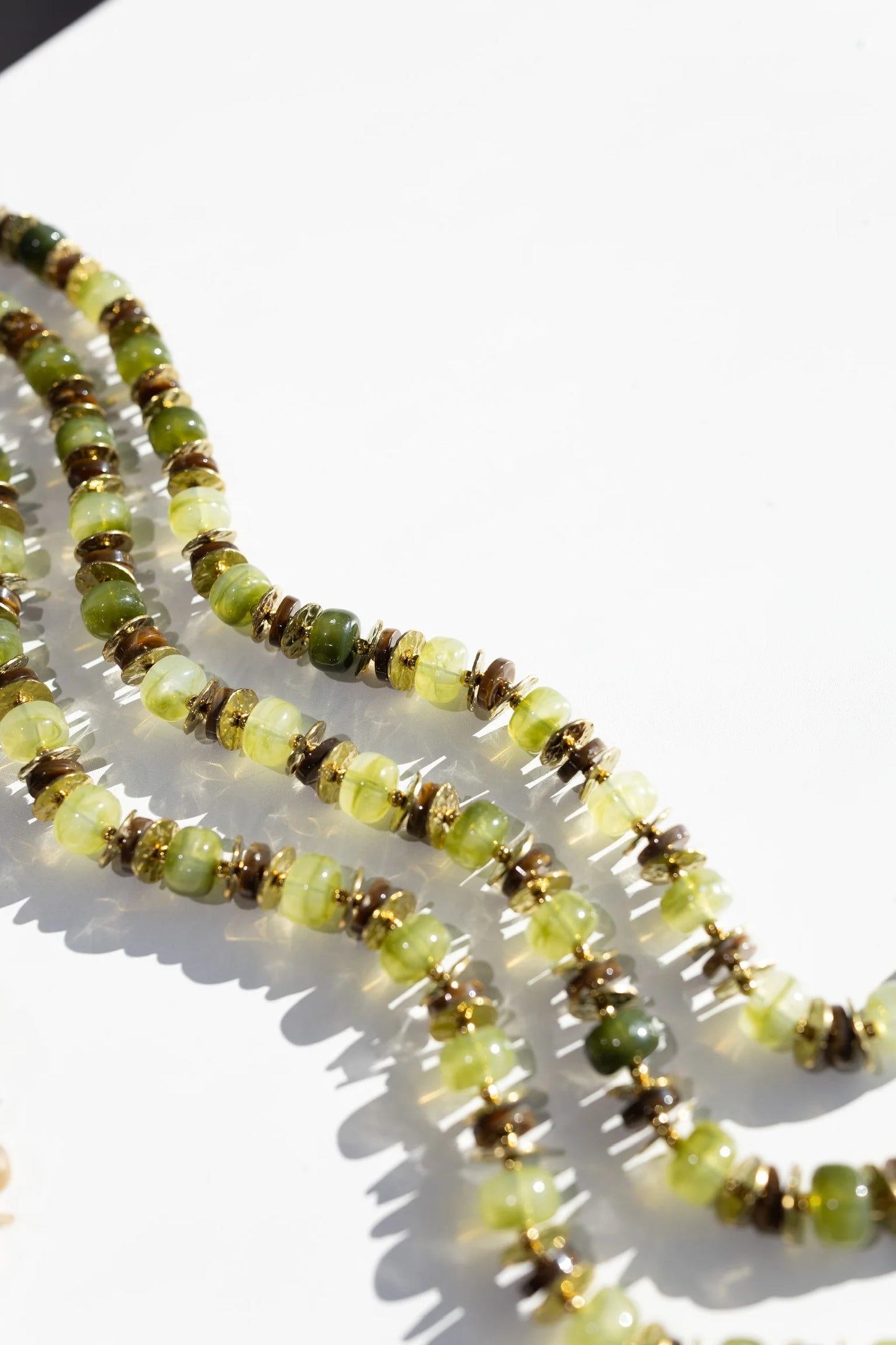 Ozark Beaded Necklace-  Green