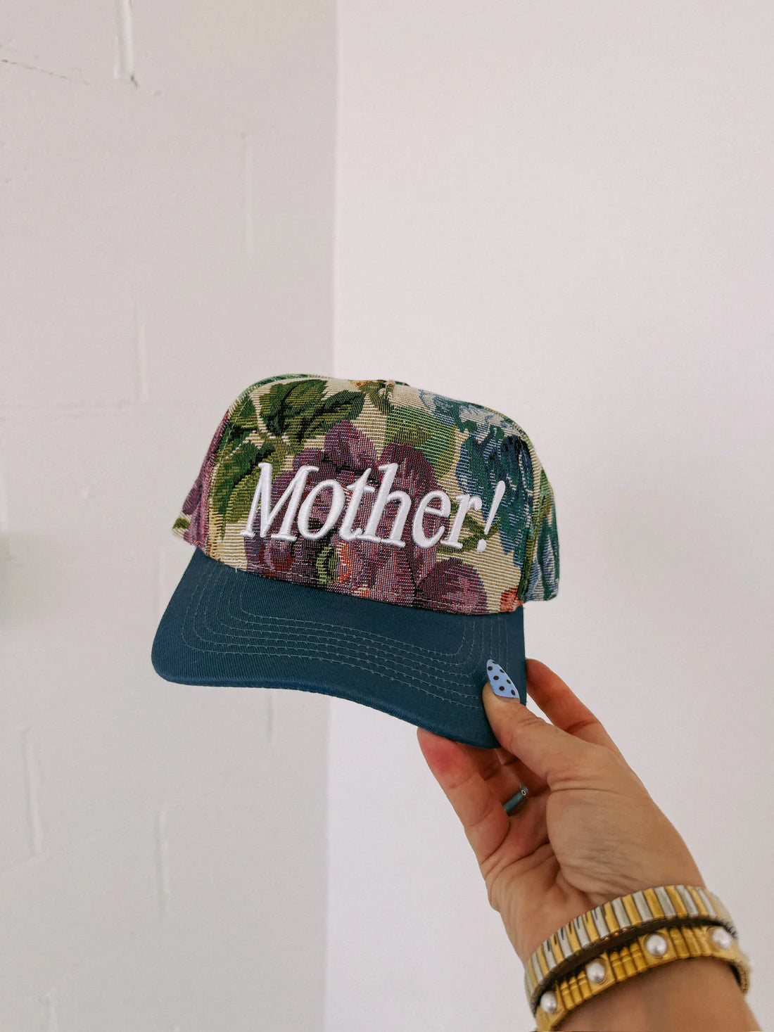 Mother Floral Embroidered Trucker Hat