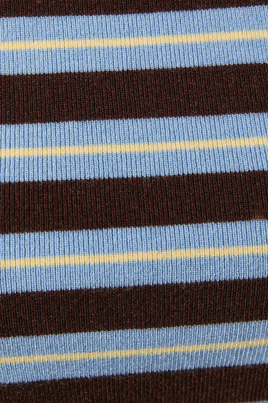 Brynlee Striped Sweater Baby Tee- Brown/Blue