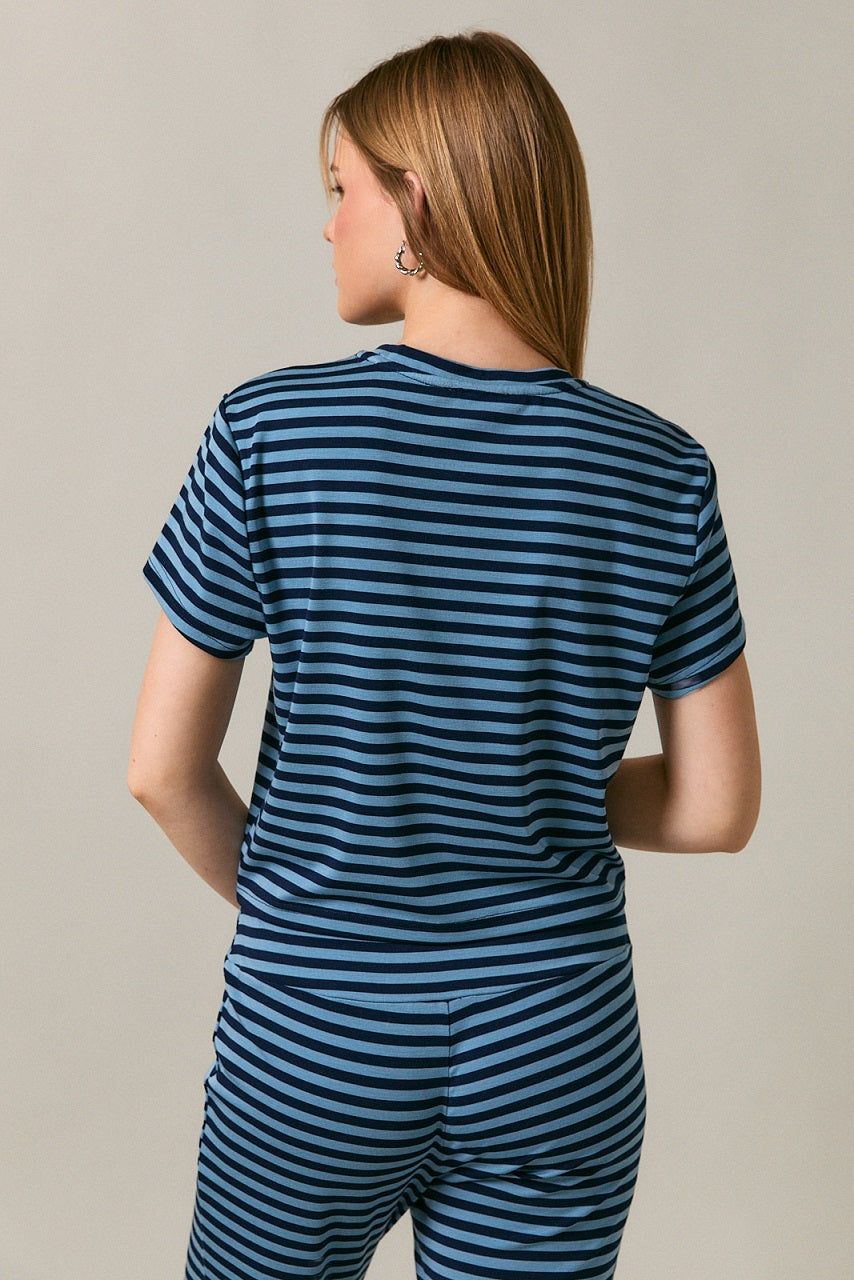 Amara Baby Tee- Navy Stripe