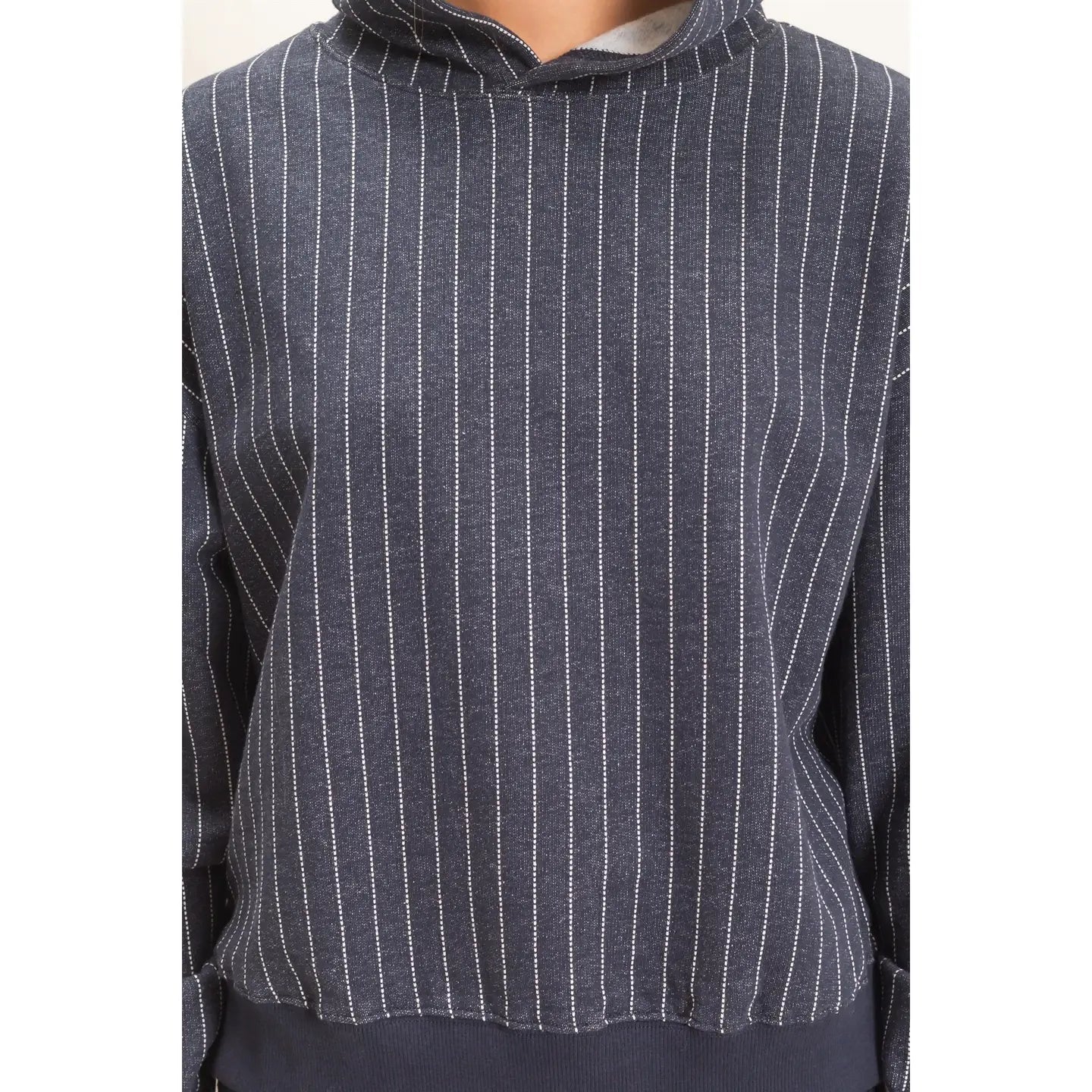 Teagan Pinstripe Hoodie- Navy