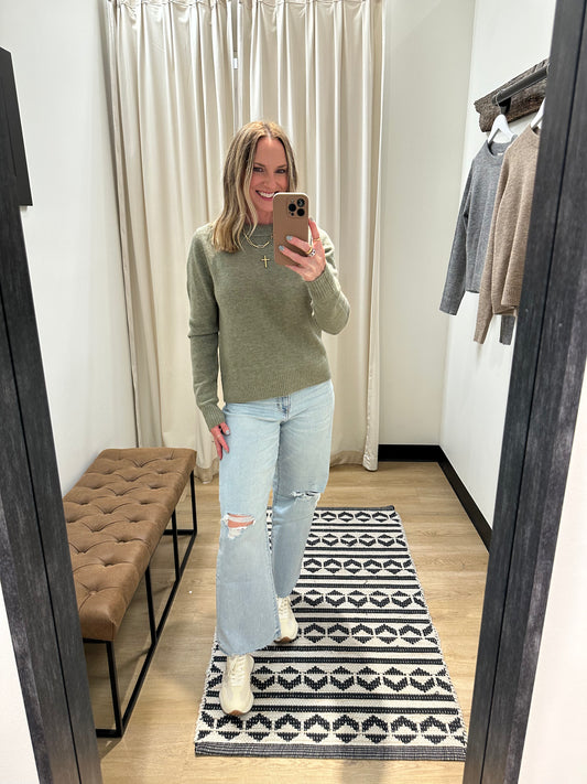 Gloria Crewneck Sweater - Sage