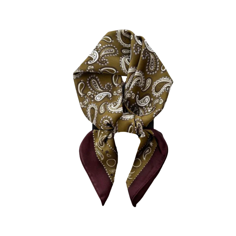 KE Scarf- Olive Paisley