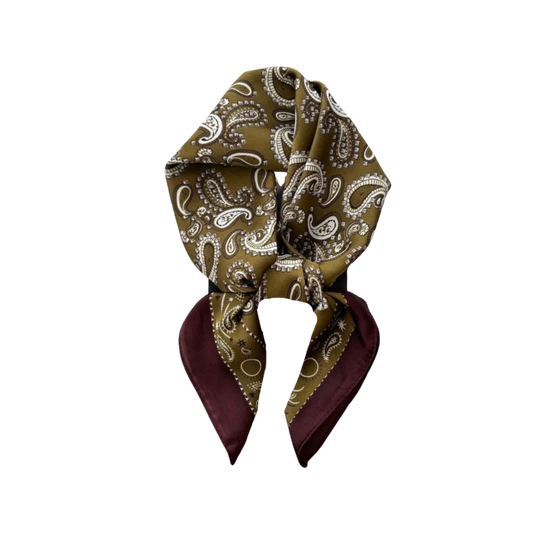 KE Scarf- Olive Paisley