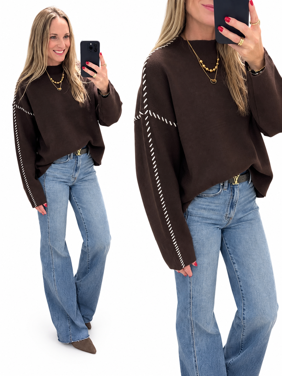 Kelsey Knit Sweater- Chocolate