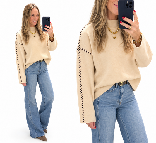 Kelsey Knit Sweater- Cream