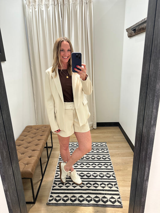 Opal Faux Leather Blazer