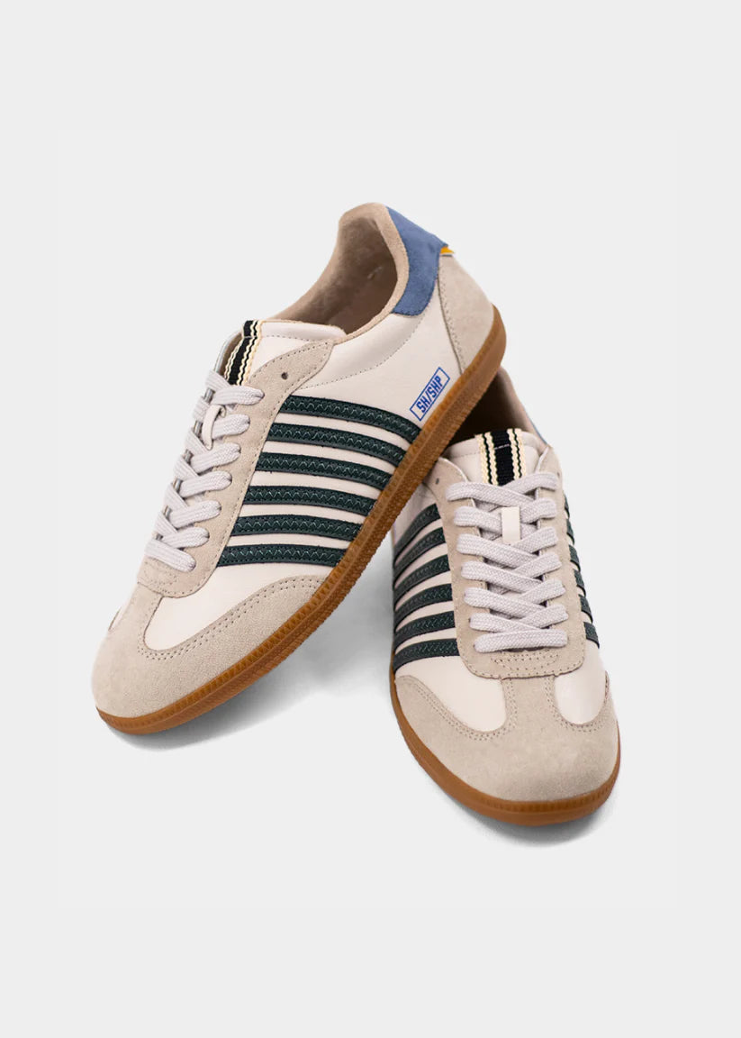 Stevie Sneaker- Dk Green Stripe