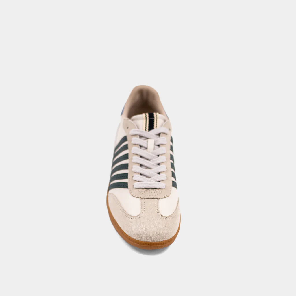 Stevie Sneaker- Dk Green Stripe