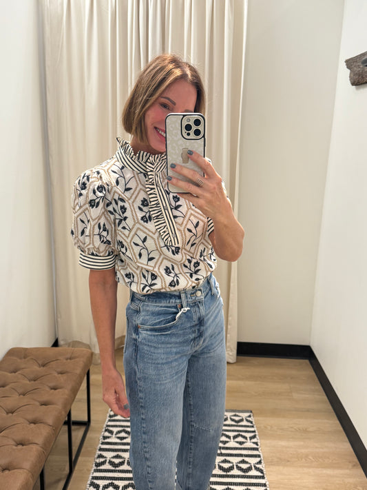 Willow Floral Embroidered Blouse