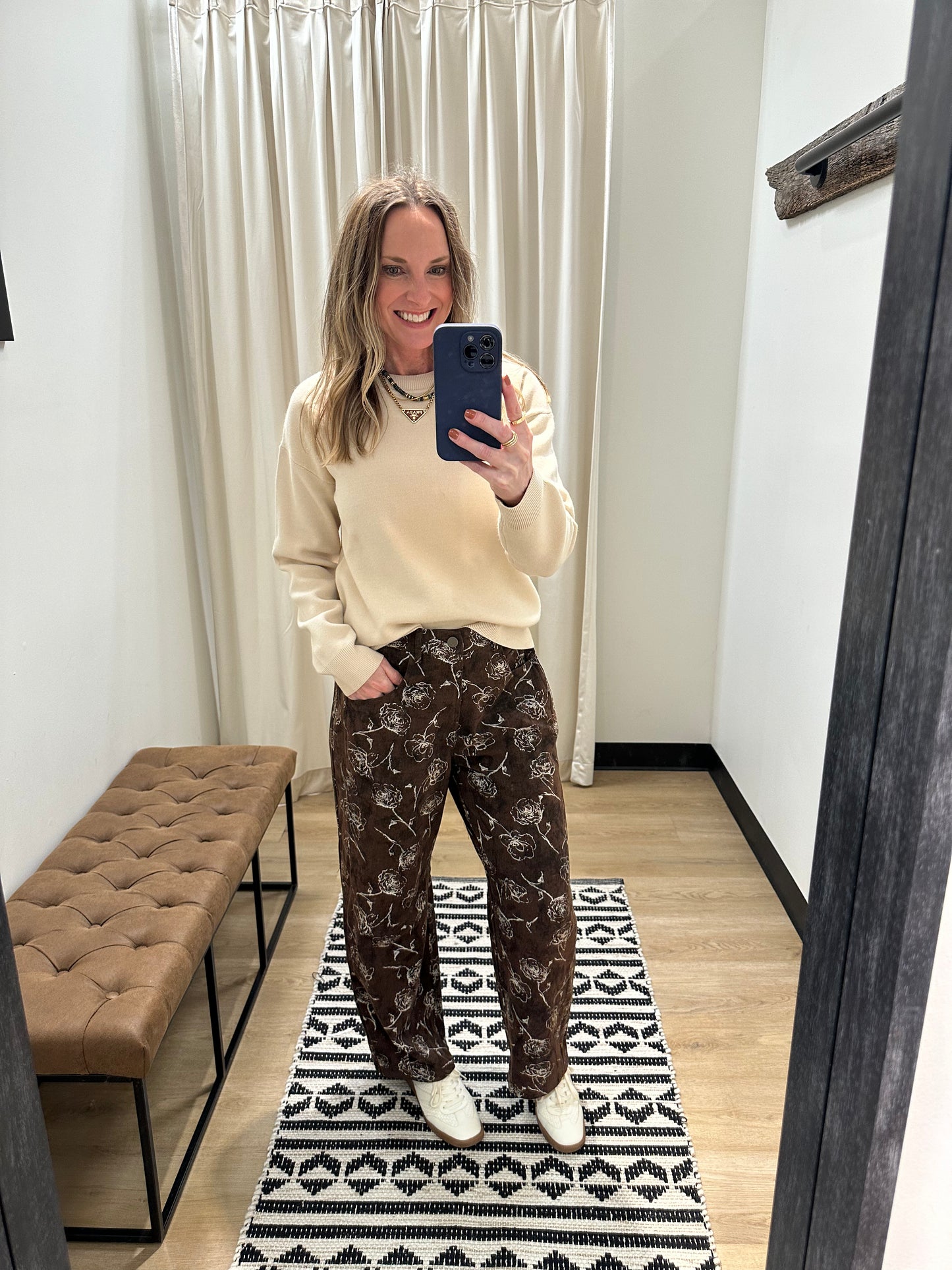 Sienna Floral Barrel Denim