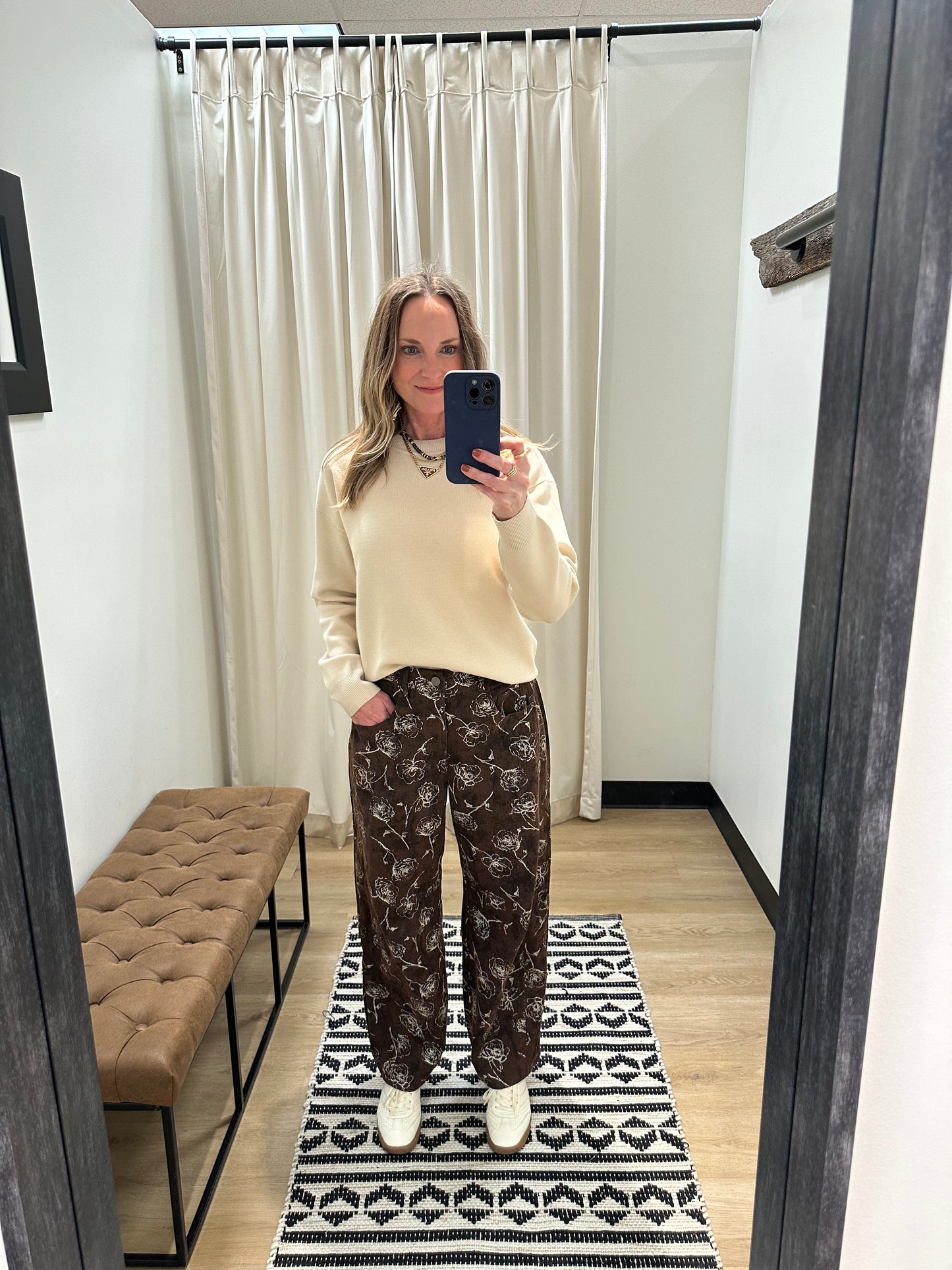 Sienna Floral Barrel Denim