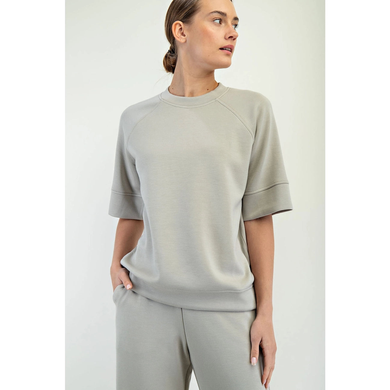 Veda Modal Top- Light Sage
