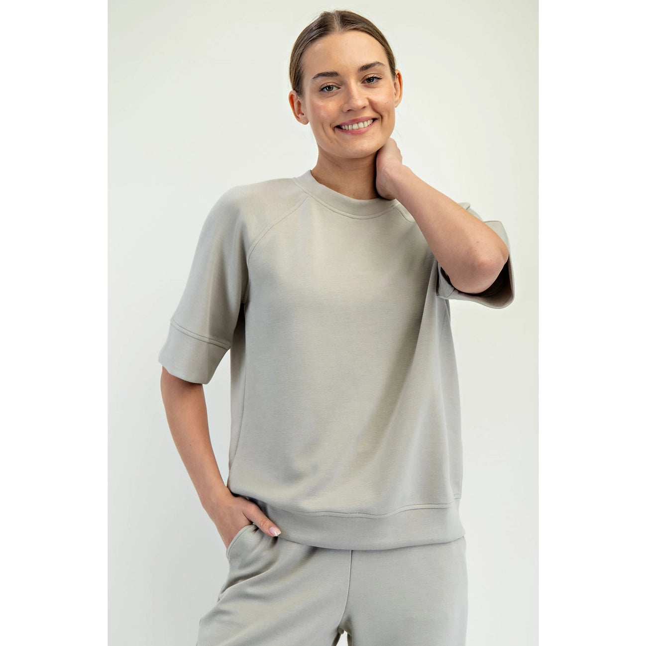 Veda Modal Top- Light Sage