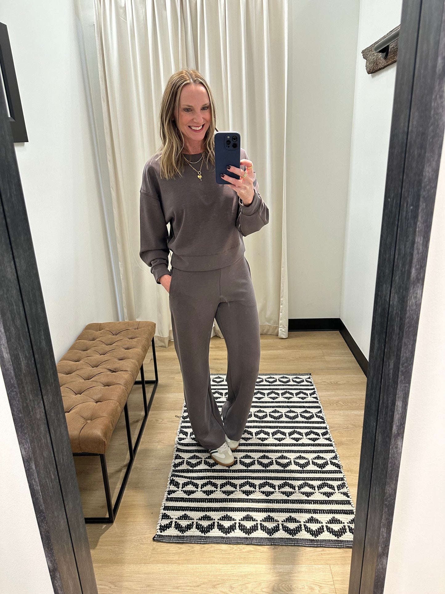 Lucie Scuba Pullover- Walnut