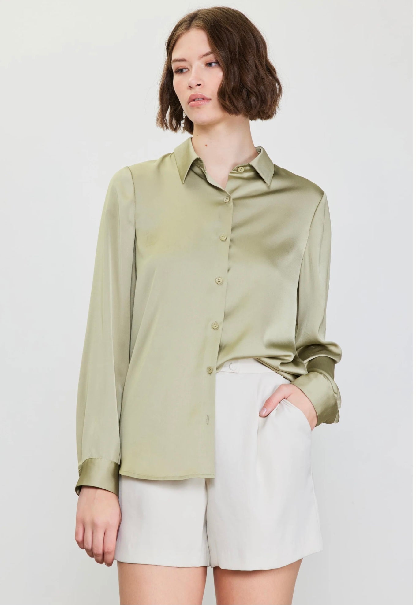 Melissa Satin Button-Up