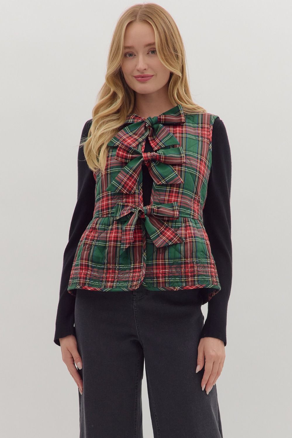 Holly Quilted Bow Front Vest