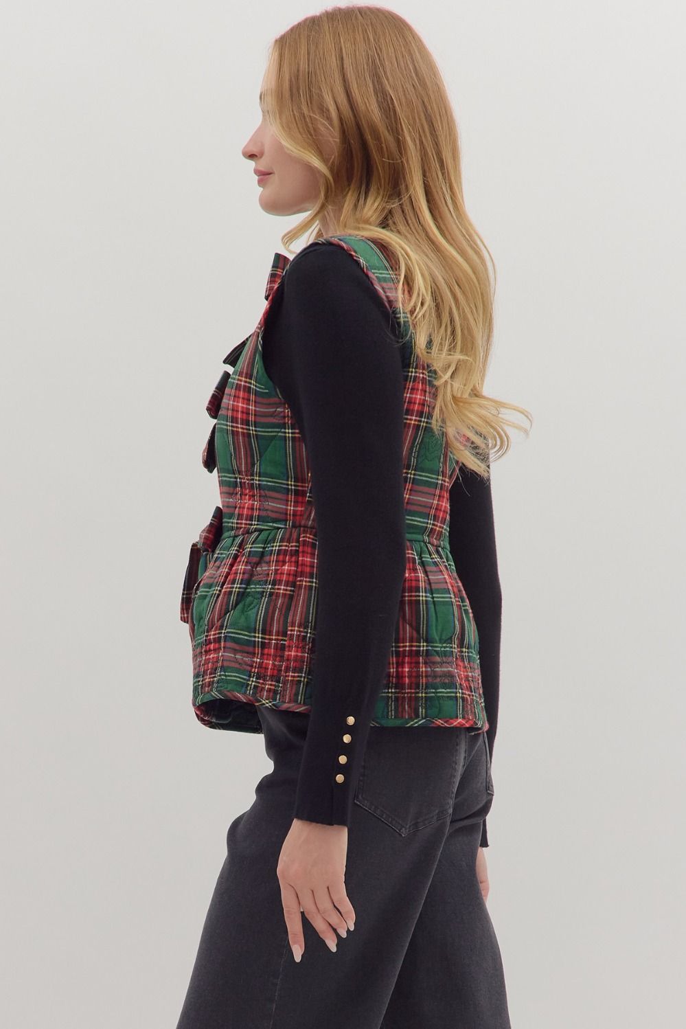 Holly Quilted Bow Front Vest