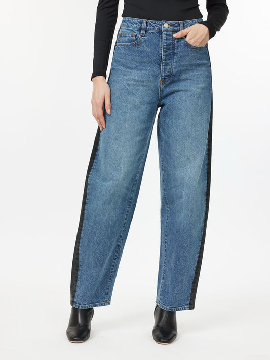 Two Tone Ankle Barrel Jean