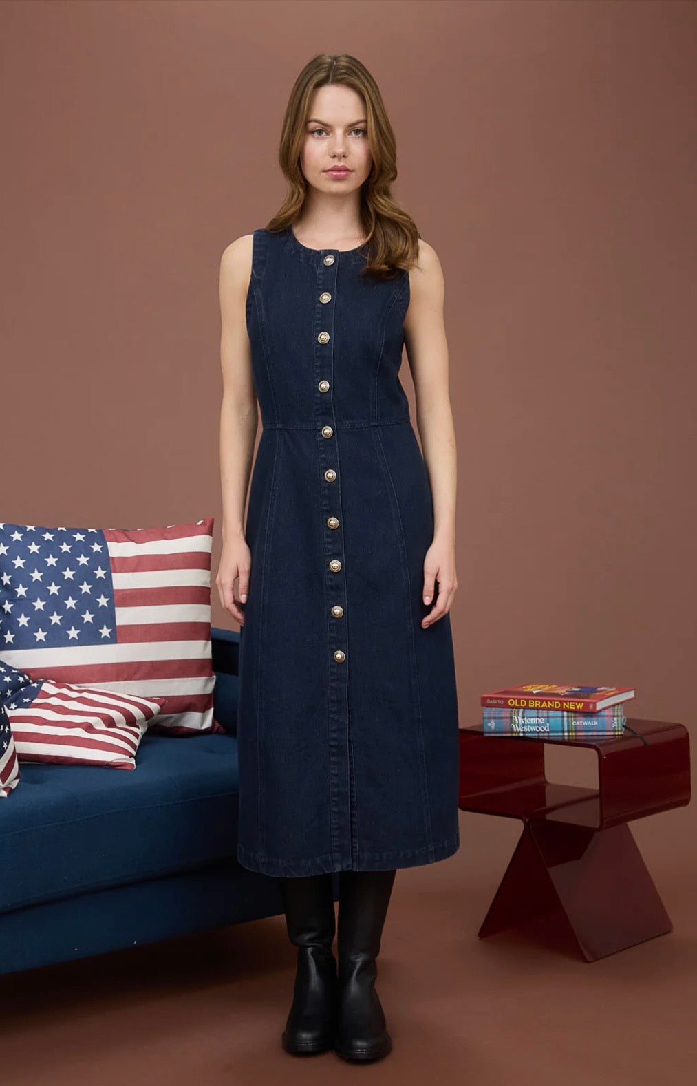 Mollie Denim Midi Dress