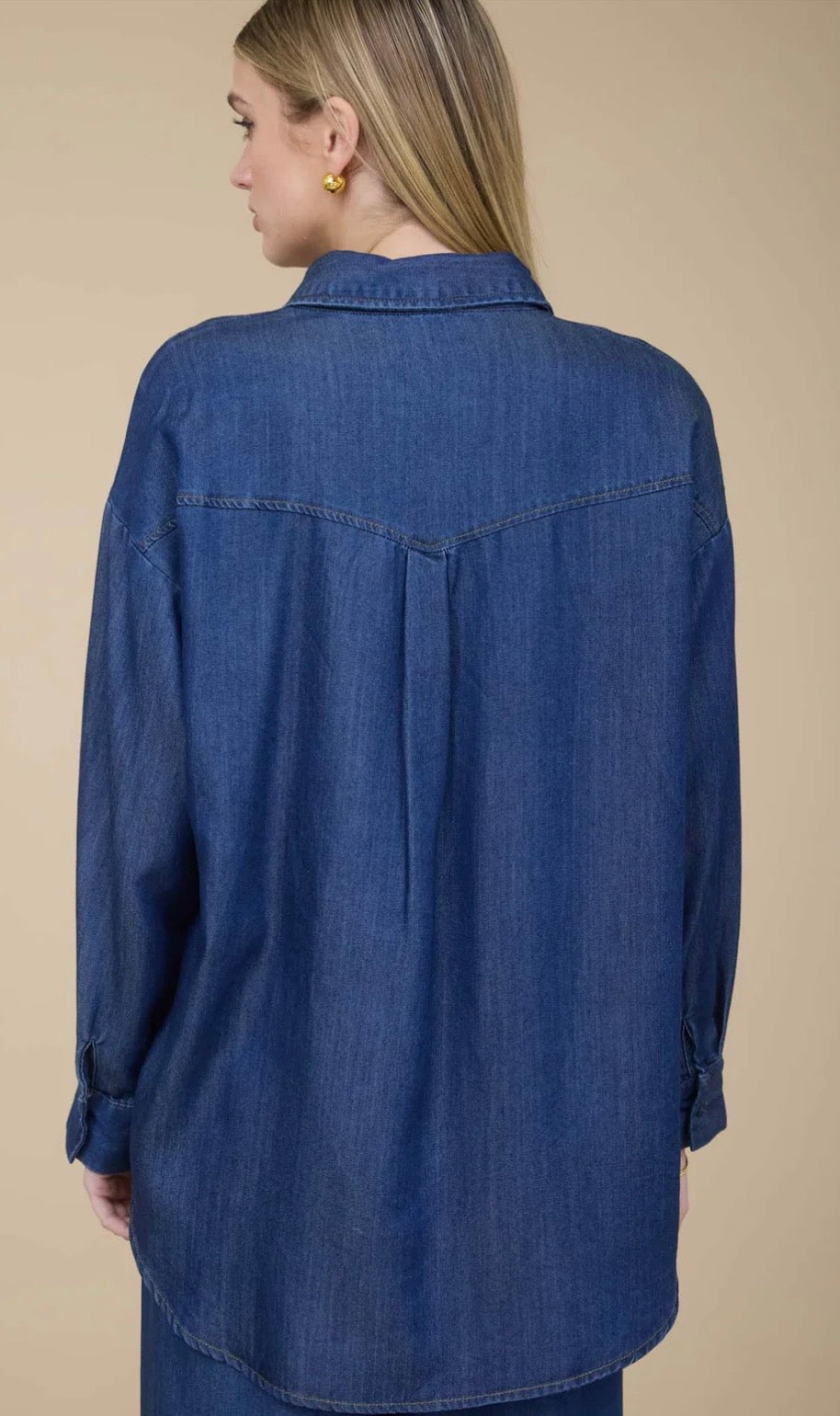 Ella Stud Detail Denim Top