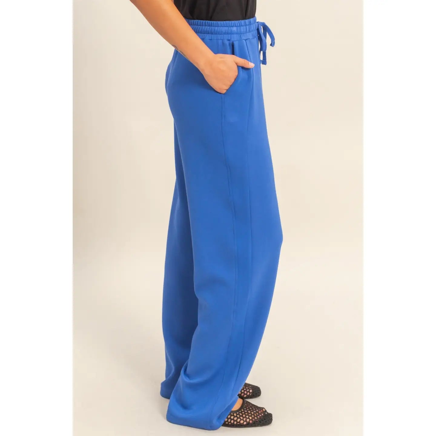 Allie Wide Leg Pant- Cobalt