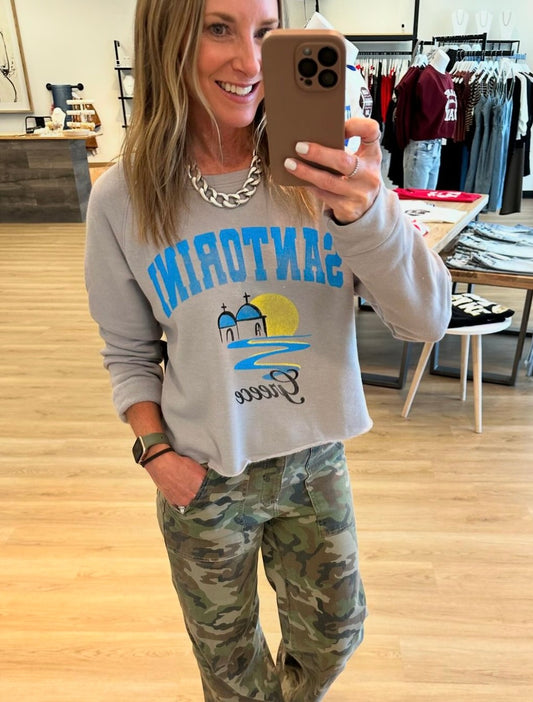 Santorini Crop Sweatshirt