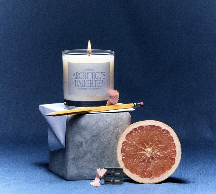 The New Savant architect 8 oz candle lifestyle photo