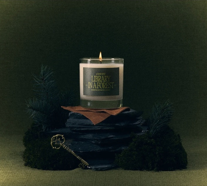 The New Savant library 8 oz candle lifestyle photo
