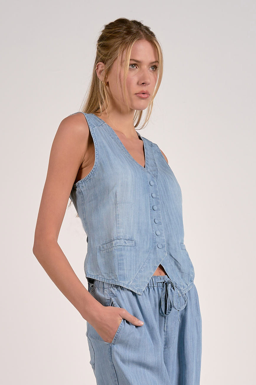 Sunny Button Front Vest